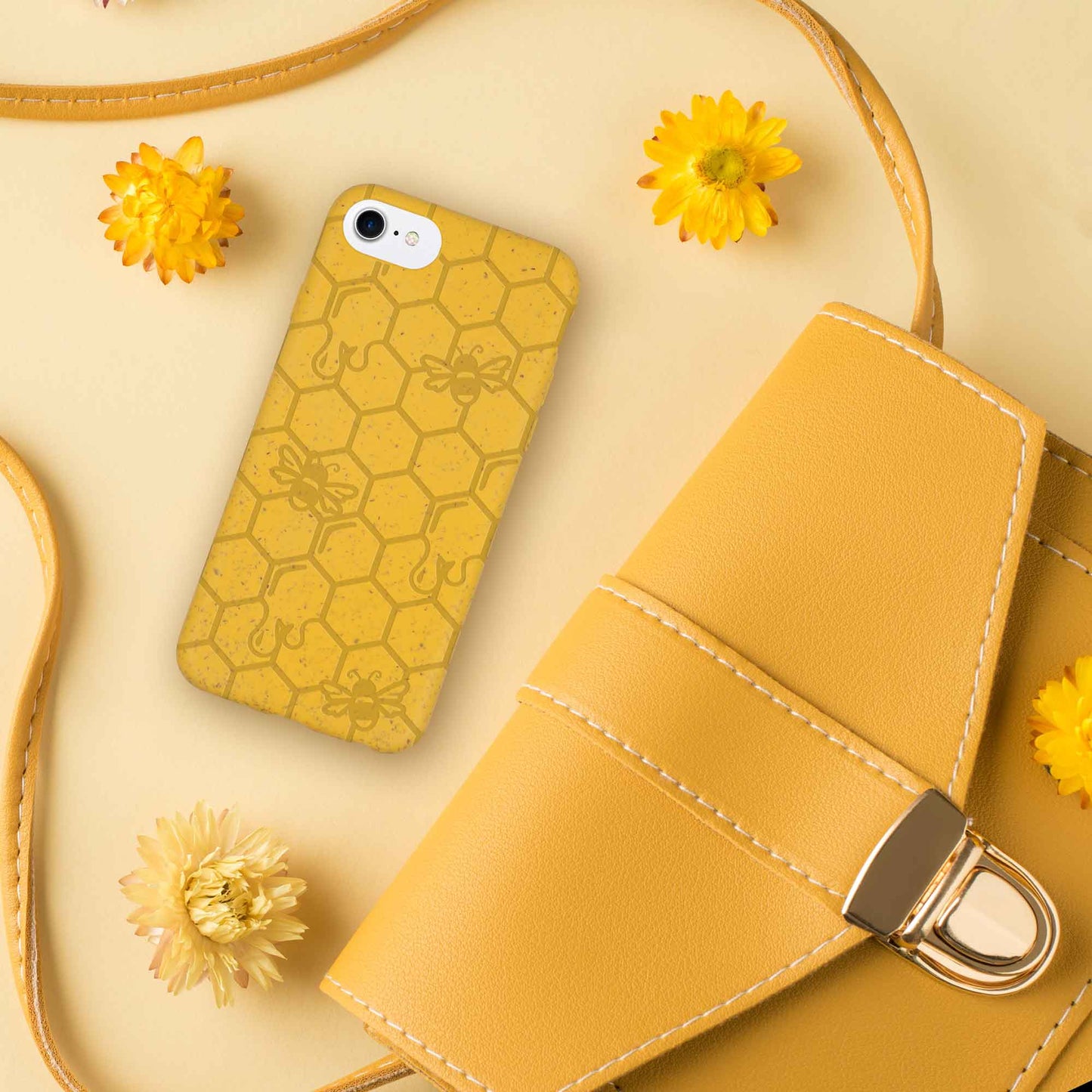 Honey Bee -  Biodegradable Phone Case - Yellow, Orange and Black - MMORE